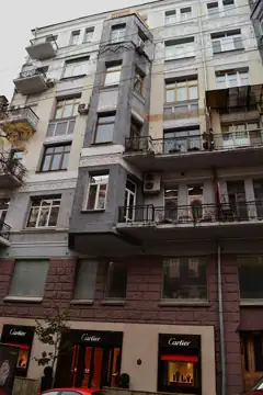 Будинок прибутковий, в якому мешкали актори: Н. М. Ужвій, Є. П. Пономаренко — Дом на Городецкого, Київ