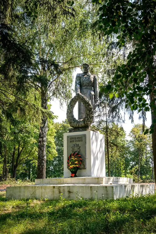 Меморіальний комплекс: Братська могила воїнів. Пам'ятний знак полеглим воїнам-односельчанам — панорама околиць, Великі Будища